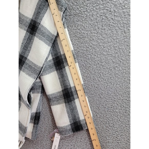 Aqua Women's Scarf Collar Coat Black/White Polyester/Wool Blend, Size S - Picture 5 of 12